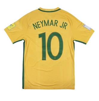 2018 Neymar Jr Game Used Brazil National Shirt From 2018 FIFA World Cup Qualifiers 